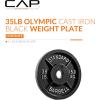 imageCAP Barbell 2Inch Olympic Weight Plate  Multiple OptionsClassic  Black
