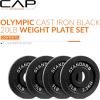 imageCAP Barbell 2Inch Olympic Weight Plate  Multiple OptionsClassic  Black