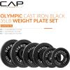 imageCAP Barbell 2Inch Olympic Weight Plate  Multiple OptionsClassic  Black