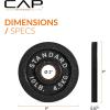 imageCAP Barbell 2Inch Olympic Weight Plate  Multiple OptionsClassic  Black