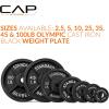imageCAP Barbell 2Inch Olympic Weight Plate  Multiple OptionsClassic  Black