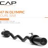imageCAP Barbell 47Inch Olympic EZ Curl Bar for 2Inch Weight Plates  Multiple OptionsBlack