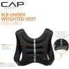 imageCAP Barbell 8LB Weighted Vest  Unisex Workout Vest with Phone Pouch Reflective Strips and Adjustable Fit for Walking Running Cardio and Strength Training  Black or BlueBlack