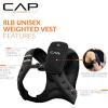 imageCAP Barbell 8LB Weighted Vest  Unisex Workout Vest with Phone Pouch Reflective Strips and Adjustable Fit for Walking Running Cardio and Strength Training  Black or BlueBlack