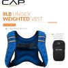 imageCAP Barbell 8LB Weighted Vest  Unisex Workout Vest with Phone Pouch Reflective Strips and Adjustable Fit for Walking Running Cardio and Strength Training  Black or BlueBlue