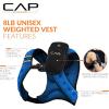 imageCAP Barbell 8LB Weighted Vest  Unisex Workout Vest with Phone Pouch Reflective Strips and Adjustable Fit for Walking Running Cardio and Strength Training  Black or BlueBlue