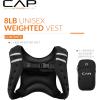 imageCAP Barbell 8LB Weighted Vest  Unisex Workout Vest with Phone Pouch Reflective Strips and Adjustable Fit for Walking Running Cardio and Strength Training  Black or BlueBlack