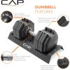 imageCAP Barbell ADJUSTABELL Adjustable 55 lb Hex Dumbbell Weights  Singles ampamp Pairs  Multiple Handle OptionsPair