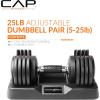 imageCAP Barbell ADJUSTABELL Adjustable Round Dumbbell Weights  Singles ampamp Pairs  125 lb 25 lb ampamp 55 lb  Multiple Handle OptionsPair