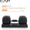 imageCAP Barbell ADJUSTABELL Adjustable Round Dumbbell Weights  Singles ampamp Pairs  125 lb 25 lb ampamp 55 lb  Multiple Handle OptionsPair