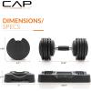 imageCAP Barbell ADJUSTABELL Adjustable Round Dumbbell Weights  Singles ampamp Pairs  125 lb 25 lb ampamp 55 lb  Multiple Handle OptionsPair