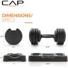 imageCAP Barbell ADJUSTABELL Adjustable Round Dumbbell Weights  Singles ampamp Pairs  125 lb 25 lb ampamp 55 lb  Multiple Handle OptionsSingle