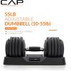 imageCAP Barbell ADJUSTABELL Adjustable Round Dumbbell Weights  Singles ampamp Pairs  125 lb 25 lb ampamp 55 lb  Multiple Handle OptionsSingle