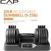 imageCAP Barbell ADJUSTABELL Adjustable Round Dumbbell Weights  Singles ampamp Pairs  125 lb 25 lb ampamp 55 lb  Multiple Handle OptionsSingle