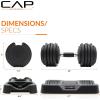 imageCAP Barbell ADJUSTABELL Adjustable Round Dumbbell Weights  Singles ampamp Pairs  125 lb 25 lb ampamp 55 lb  Multiple Handle OptionsSingle