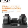 imageCAP Barbell ADJUSTABELL Adjustable Round Dumbbell Weights  Singles ampamp Pairs  125 lb 25 lb ampamp 55 lb  Multiple Handle OptionsSingle