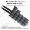 imageCAP Barbell Adjustable Ankle Weights 1020lb Pair  Black20Pounds