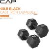 imageCAP Barbell Cast Iron Hex Dumbbell  Multiple OptionsBlack  Pair