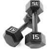 imageCAP Barbell Cast Iron Hex Dumbbell  Multiple OptionsBlack  Pair