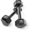 imageCAP Barbell Cast Iron Hex Dumbbell  Multiple OptionsBlack  Pair