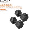 imageCAP Barbell Cast Iron Hex Dumbbell  Multiple OptionsBlack  Pair