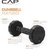 imageCAP Barbell Coated Dumbbell Weight  Multiple Options Pairs ampamp Sets12Sided  Black Handle
