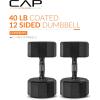 imageCAP Barbell Coated Dumbbell Weight  Multiple Options Pairs ampamp Sets12Sided  Black Handle