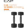 imageCAP Barbell Coated Dumbbell Weight  Multiple Options Pairs ampamp Sets12Sided  Black Handle