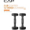imageCAP Barbell Coated Dumbbell Weight  Multiple Options Pairs ampamp Sets12Sided  Black Handle
