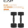 imageCAP Barbell Coated Dumbbell Weight  Multiple Options Pairs ampamp Sets12Sided  Black Handle