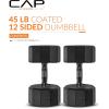 imageCAP Barbell Coated Dumbbell Weight  Multiple Options Pairs ampamp Sets12Sided  Black Handle