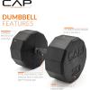 imageCAP Barbell Coated Dumbbell Weight  Multiple Options Pairs ampamp Sets12Sided  Black Handle
