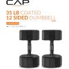 imageCAP Barbell Coated Dumbbell Weight  Multiple Options Pairs ampamp Sets12Sided  Black Handle