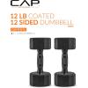 imageCAP Barbell Coated Dumbbell Weight  Multiple Options Pairs ampamp Sets12Sided  Black Handle