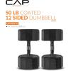 imageCAP Barbell Coated Dumbbell Weight  Multiple Options Pairs ampamp Sets12Sided  Black Handle