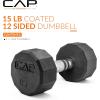 imageCAP Barbell Coated Dumbbell Weight  Multiple Options Pairs ampamp Sets12Sided  Chrome Handle