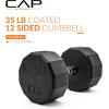 imageCAP Barbell Coated Dumbbell Weight  Multiple Options Pairs ampamp Sets12Sided  Chrome Handle