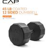 imageCAP Barbell Coated Dumbbell Weight  Multiple Options Pairs ampamp Sets12Sided  Chrome Handle