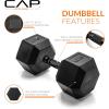 imageCAP Barbell Coated Dumbbell Weight  Multiple Options Pairs ampamp SetsBlack Handle