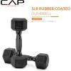 imageCAP Barbell Coated Dumbbell Weight  Multiple Options Pairs ampamp SetsBlack Handle