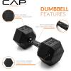 imageCAP Barbell Coated Dumbbell Weight  Multiple Options Pairs ampamp SetsBlack Handle