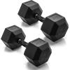 imageCAP Barbell Coated Dumbbell Weight  Multiple Options Pairs ampamp SetsBlack Handle