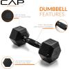 imageCAP Barbell Coated Dumbbell Weight  Multiple Options Pairs ampamp SetsBlack Handle