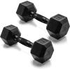 imageCAP Barbell Coated Dumbbell Weight  Multiple Options Pairs ampamp SetsBlack Handle
