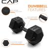 imageCAP Barbell Coated Dumbbell Weight  Multiple Options Pairs ampamp SetsBlack Handle