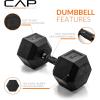 imageCAP Barbell Coated Dumbbell Weight  Multiple Options Pairs ampamp SetsBlack Handle