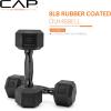 imageCAP Barbell Coated Dumbbell Weight  Multiple Options Pairs ampamp SetsBlack Handle