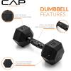 imageCAP Barbell Coated Dumbbell Weight  Multiple Options Pairs ampamp SetsBlack Handle