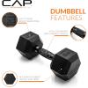 imageCAP Barbell Coated Dumbbell Weight  Multiple Options Pairs ampamp SetsBlack Handle
