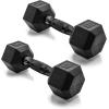 imageCAP Barbell Coated Dumbbell Weight  Multiple Options Pairs ampamp SetsBlack Handle